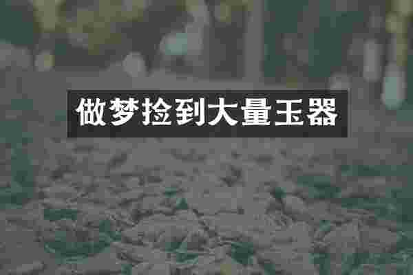 做梦捡到大量玉器