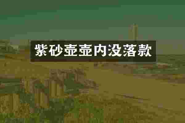 紫砂壶壶内没落款