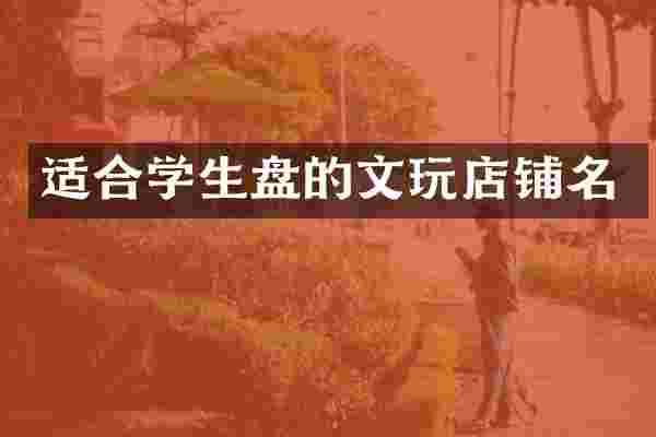 适合学生盘的文玩店铺名