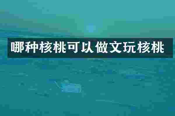 哪种核桃可以做文玩核桃