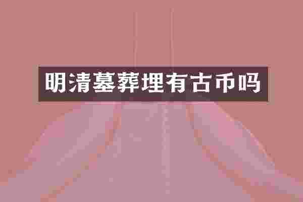 明清墓葬埋有古币吗
