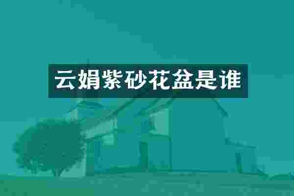 云娟紫砂花盆是谁