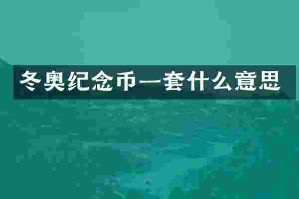 冬奥纪念币一套什么意思