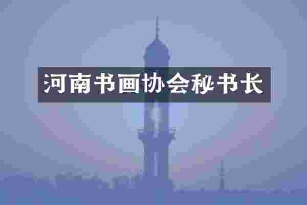 河南书画协会秘书长