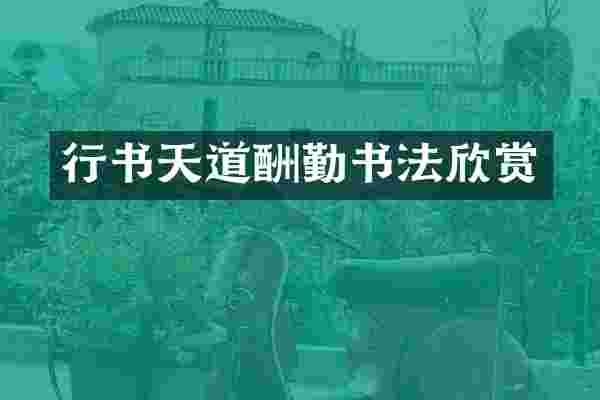 行书天道酬勤书法欣赏