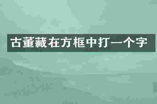 古董藏在方框中打一个字