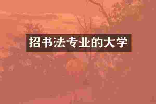 招书法专业的大学