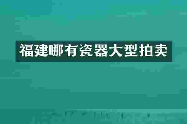 福建哪有瓷器大型拍卖