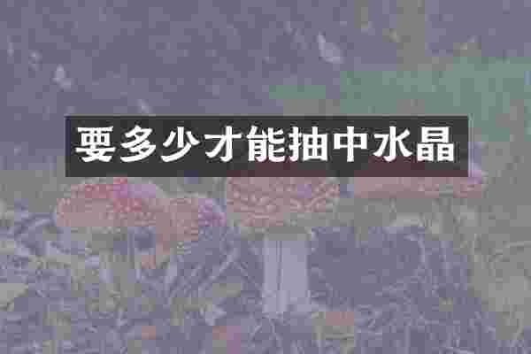 要多少才能抽中水晶