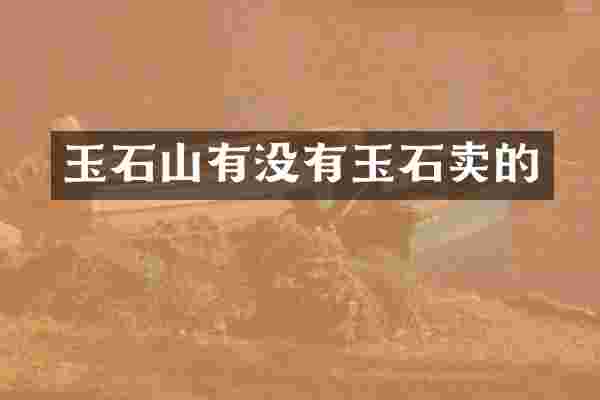 玉石山有没有玉石卖的