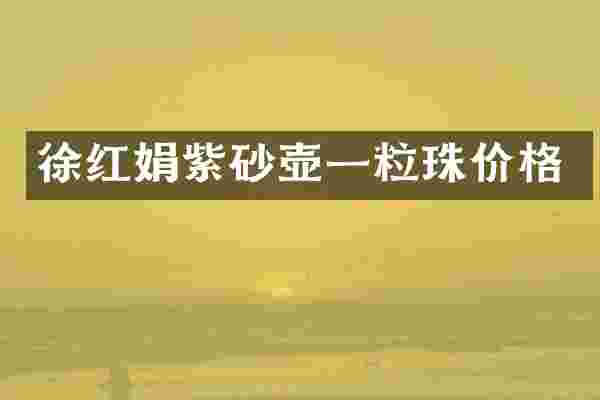 徐红娟紫砂壶一粒珠价格