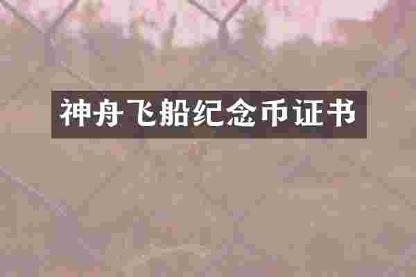 神舟飞船纪念币证书