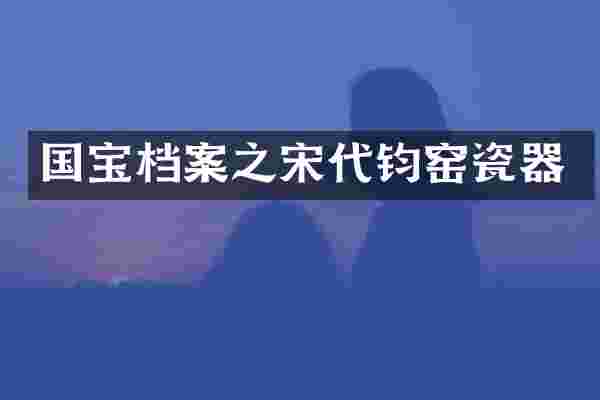 国宝档案之宋代钧窑瓷器