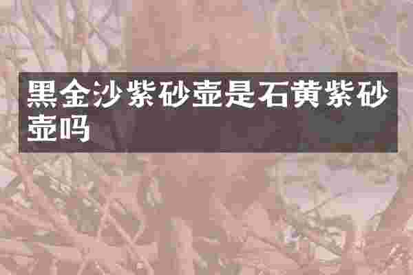 黑金沙紫砂壶是石黄紫砂壶吗
