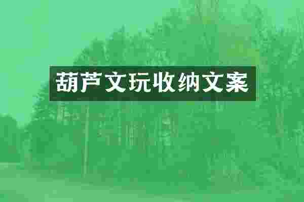 葫芦文玩收纳文案