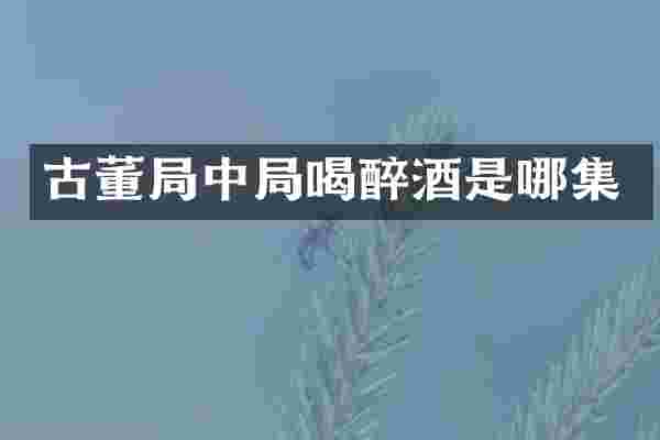 古董局中局喝醉酒是哪集