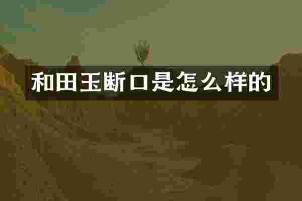 和田玉断口是怎么样的