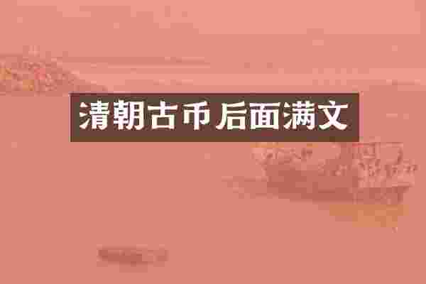 清朝古币后面满文