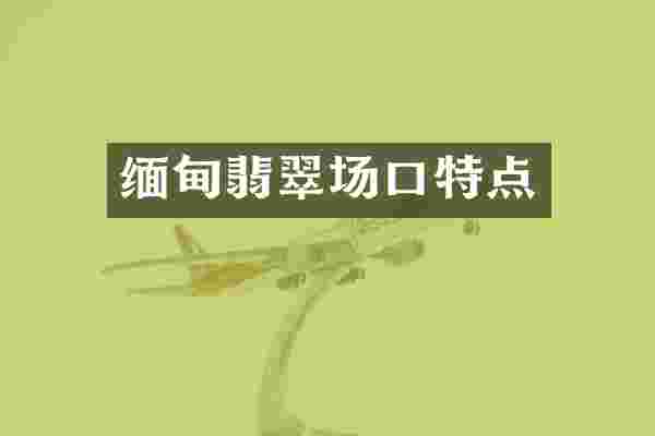 缅甸翡翠场口特点