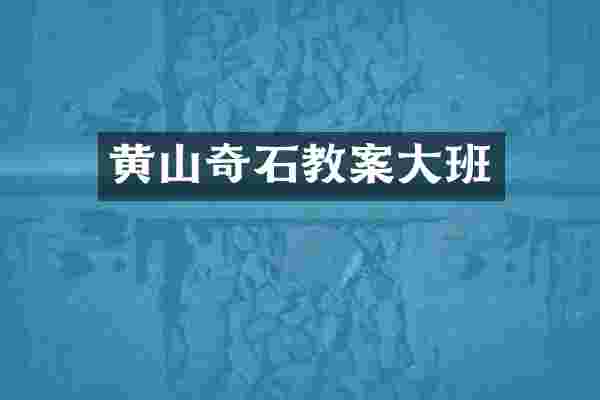 黄山奇石教案大班