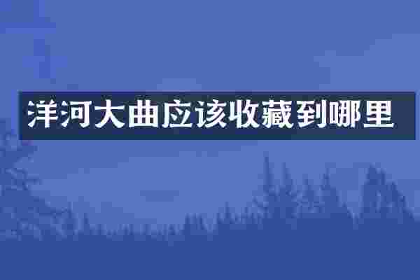 洋河大曲应该收藏到哪里