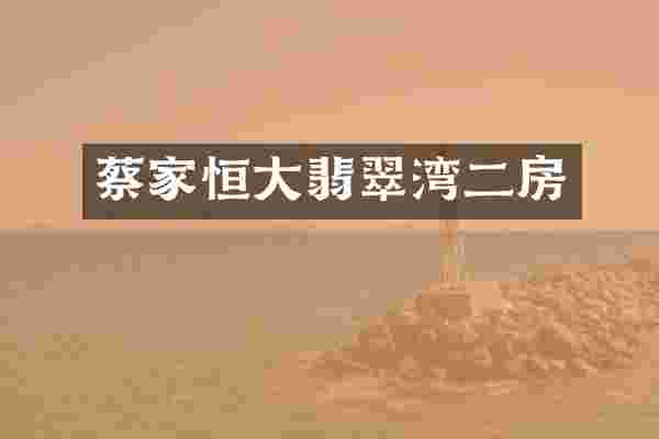 蔡家恒大翡翠湾二房