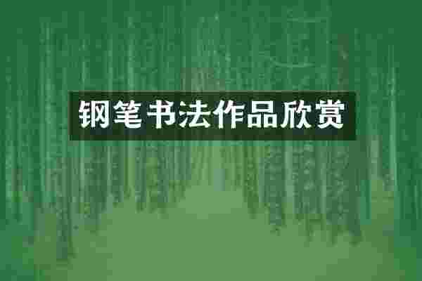 钢笔书法作品欣赏