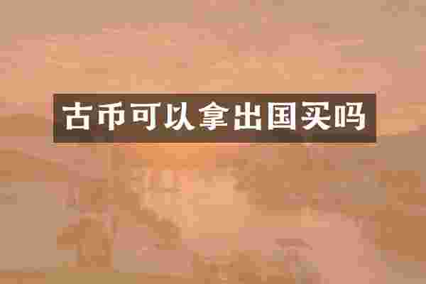 古币可以拿出国买吗
