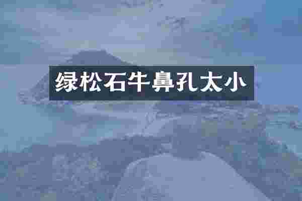 绿松石牛鼻孔太小