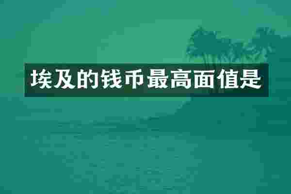 埃及的钱币最高面值是