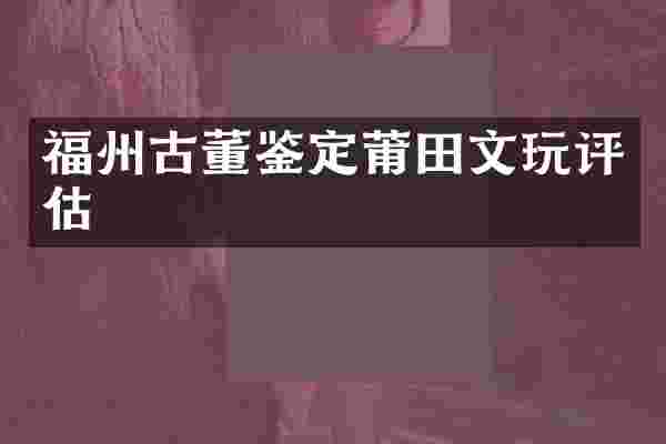 福州古董鉴定莆田文玩评估