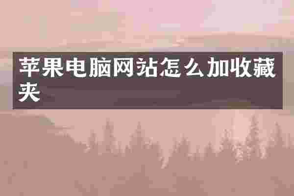 苹果电脑网站怎么加收藏夹