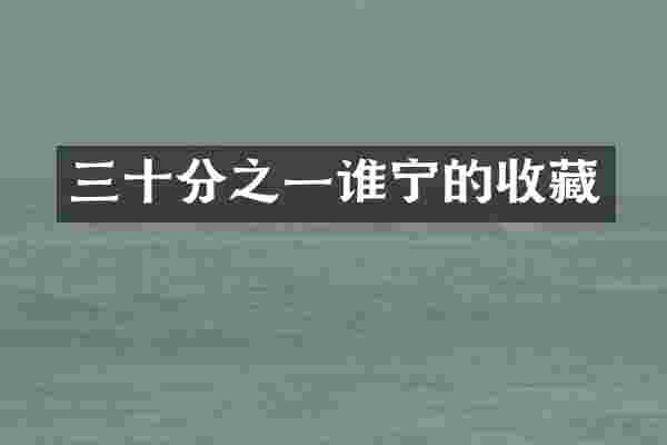 三十分之一谁宁的收藏