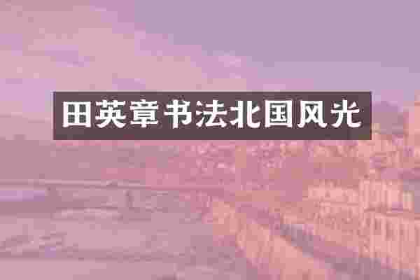 田英章书法北国风光