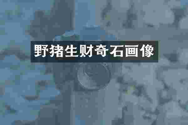 野猪生财奇石画像