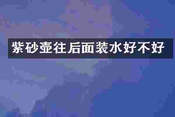 紫砂壶往后面装水好不好