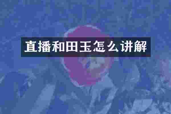 直播和田玉怎么讲解