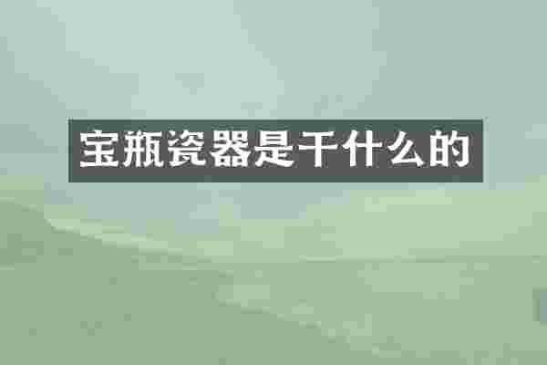 宝瓶瓷器是干什么的