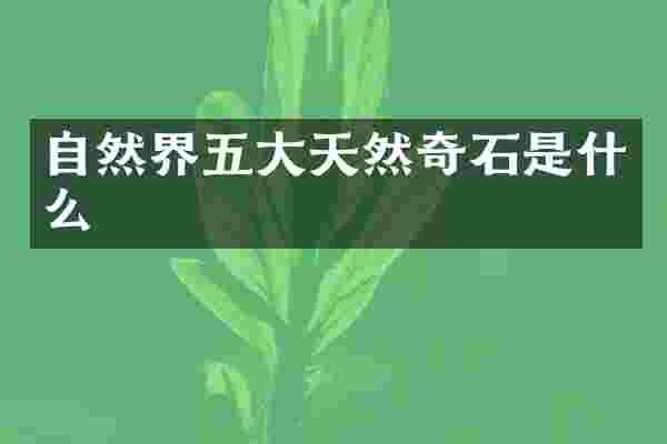 自然界五大天然奇石是什么
