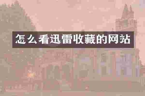 怎么看迅雷收藏的网站