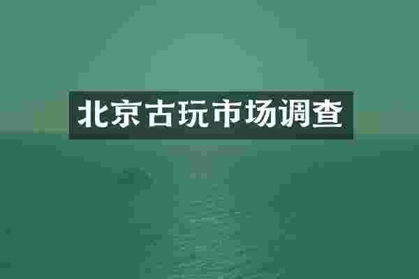 北京古玩市场调查