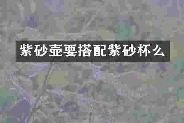 紫砂壶要搭配紫砂杯么