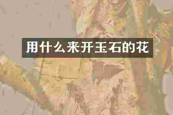 用什么来开玉石的花