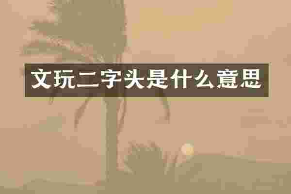 文玩二字头是什么意思