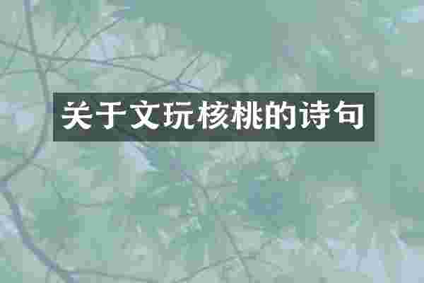 关于文玩核桃的诗句