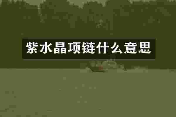 紫水晶项链什么意思