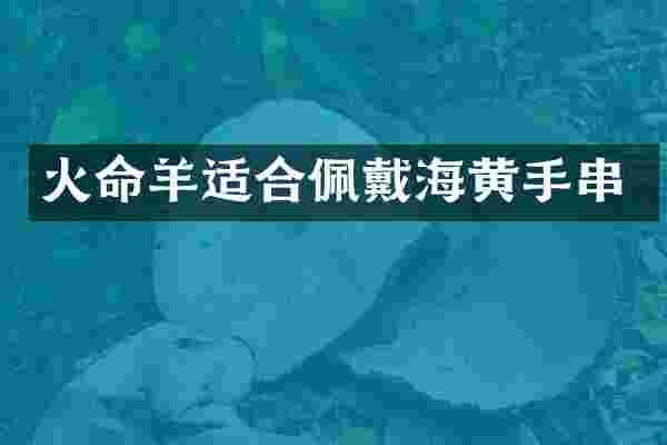 火命羊适合佩戴海黄手串