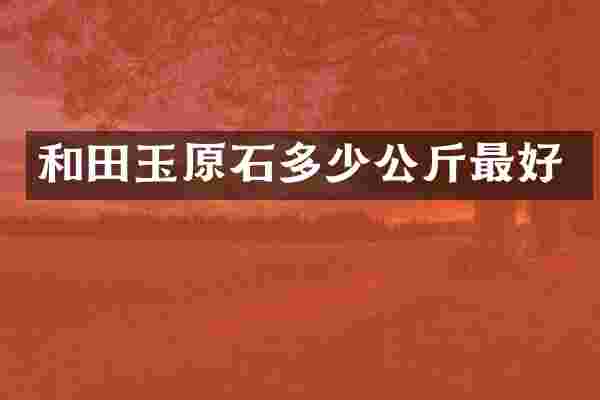 和田玉原石多少公斤最好