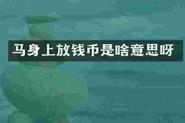 马身上放钱币是啥意思呀