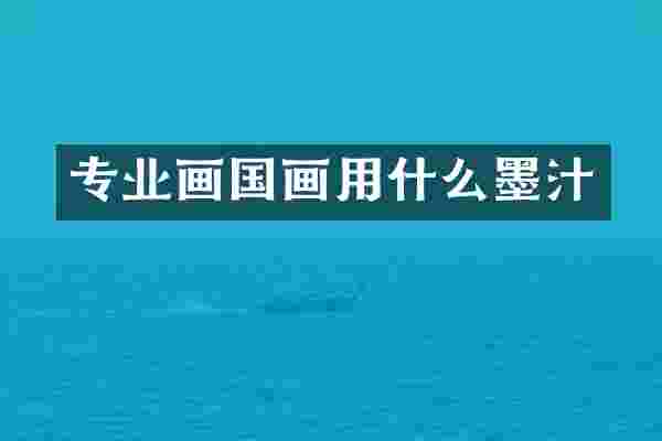 专业画国画用什么墨汁